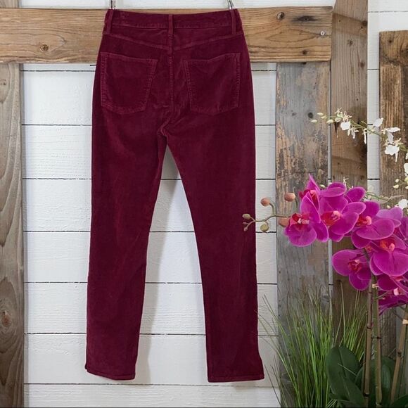 3x1 Higher Ground Cropped Stretch Cotton Velvet Merlot Size 26 - Picture 9 of 11